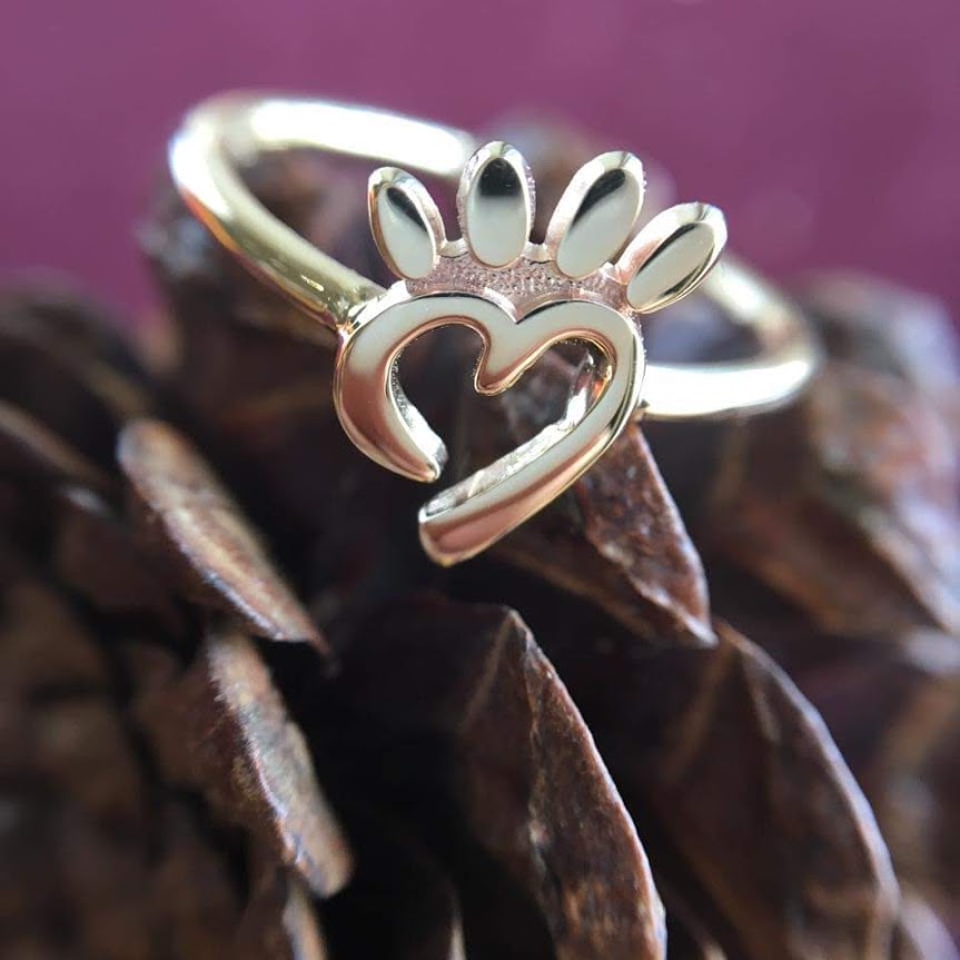Spca Paw ring For the animal lovers among us, this ring was adapted from a pendant, and is a perfect way to remember our four legged friends, so many of whom are still looking for loving homes. This ring is available in sterling silver or 14kyg.  Please contact the SPCA to ask about adoptions or just to volunteer.  Futer Bros Jewelers York, PA